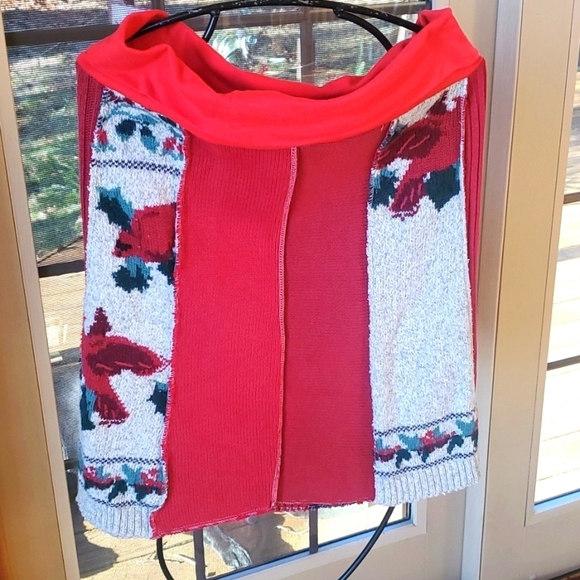 Upcycled Holiday Waist 35" Sz. M-L Skirt - Picture 1 of 6